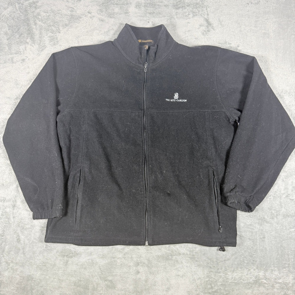 Harriton Mens 2XL Fleece Jacket Black Ritz-Carlton Full Zip